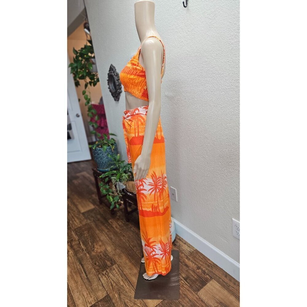 Koko Knot Thai Rayon Two Piece Summer Outfit Medium - Picture 2 of 6